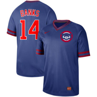 Cubs 14 Ernie Banks Blue Throwback Jersey
