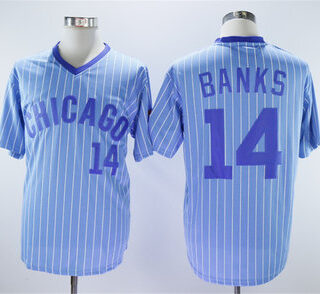 Cubs 14 Ernie Banks Light Blue Turn Back The Clock Jersey
