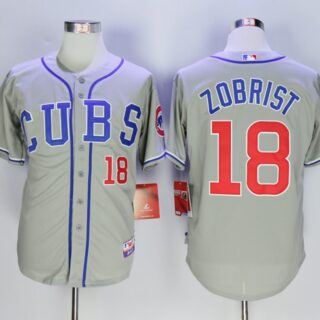 Cubs 18 Ben Zobrist Gray Cool Base Jersey
