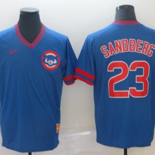 Cubs 23 Ryne Sandberg Blue Throwback Jersey