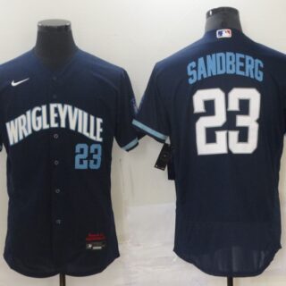 Cubs 23 Ryne Sandberg Navy 2021 City Connect Flexbase Jersey
