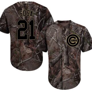 Cubs #21 Sammy Sosa Camo Realtree Collection Cool Base Stitched Youth Baseball Jersey