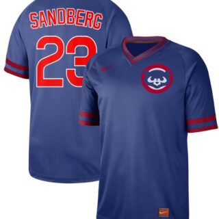 Cubs #23 Ryne Sandberg Royal Authentic Cooperstown Collection Stitched Baseball Jersey