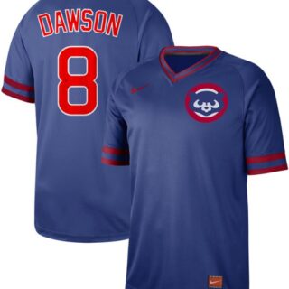 Cubs #8 Andre Dawson Royal Authentic Cooperstown Collection Stitched Baseball Jersey