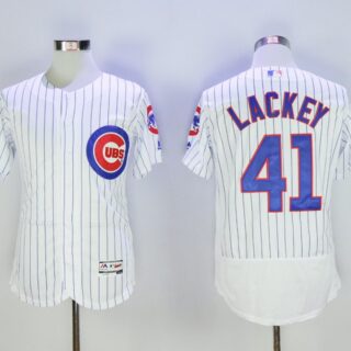 Cubs 41 John Lackey White Flexbase Jersey