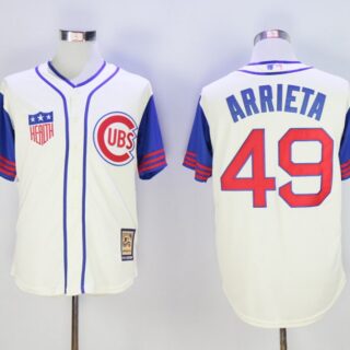 Cubs 49 Jake Arrieta Cream Cooperstown Collection Jersey