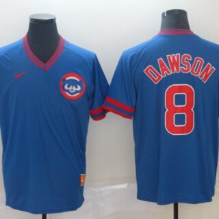 Cubs 8 Andre Dawson Blue Throwback Jersey