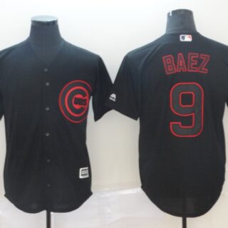 Cubs 9 Javier Baez Black Shadow Legend Jersey