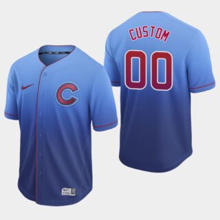 Cubs Custom Authentic Royal Fade Jersey