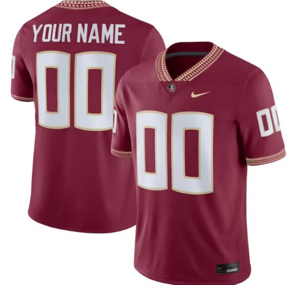 Custom Florida State University Football Maroon Jersey