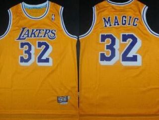 Custom Lakers #32 Magic Yellow Jersey