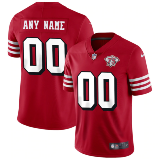 Custom Men's 49ers 75th Anniversary Alternate Scarlet Vapor limited Jersey