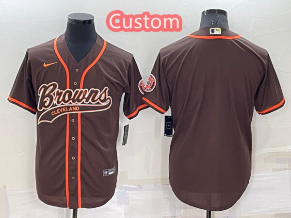 Custom Men's Cleveland Browns Brown Stitched Jersey
