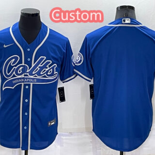 Custom Men's Indianapolis Colts Royal Cool Base Stitched Baseball Jersey