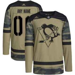 Custom Men's Penguins 2022 Camo Military Appreciation Night White Stitched Jersey