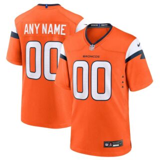 Custom Denver Broncos Game Orange Jersey