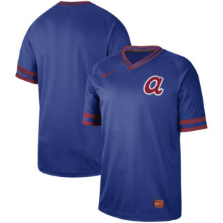 Customized Braves Blank Blue Throwback Jersey