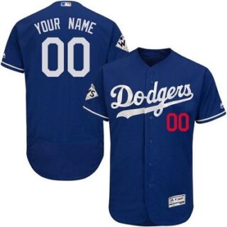 Customized Men's Los Angeles Dodgers Royal Blue 2017 World Series Bound Flex Base MLB Alternate Jersey