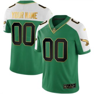 Customized Men's Philadelphia Eagles Vapor Untouchable Limited white green Jersey