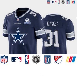 Dallas Cowboys #31 Trevon Diggs Navy Blue Men's Nike Big Team Logo With Established In 1960 Patch Vapor Limited NFL Jersey