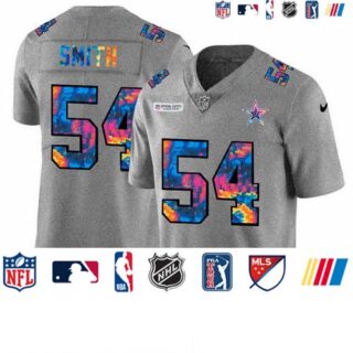 Dallas Cowboys #54 Jaylon Smith Men's Nike Multi-Color 2020 NFL Crucial Catch NFL Jersey Greyheather