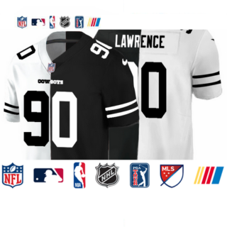 Dallas Cowboys #90 Demarcus Lawrence Men's Black V White Peace Split Nike Vapor Untouchable Limited NFL Jersey