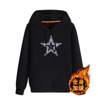 Dallas Cowboys Black Men's Winter Thick NFL Pullover Hoodie