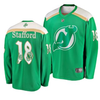 Devils 18 Drew Stafford Green 2019 St. Patrick's Day Adidas Jersey