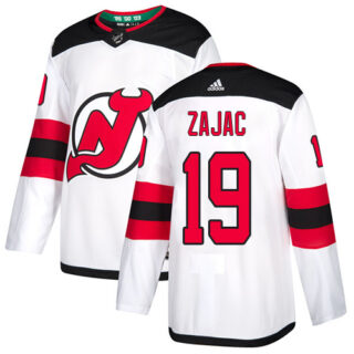Devils #19 Travis Zajac White Road Authentic Stitched Hockey Jersey