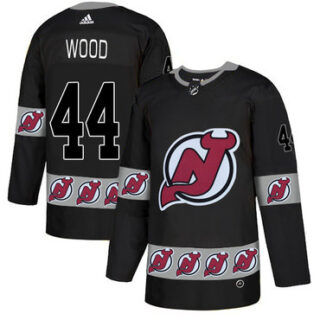 Devils 44 Miles Wood Black Team Logos Fashion Adidas Jersey