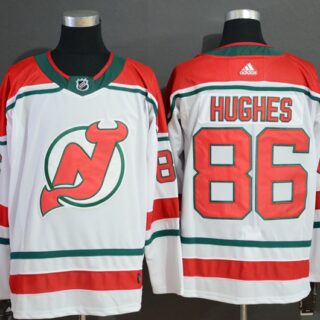 Devils 86 Jack Hughes White Adidas Jersey