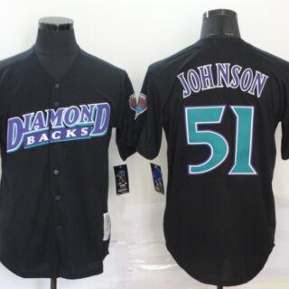 Diamondbacks 51 Randy Johnson Black Cooperstown Collection Jersey