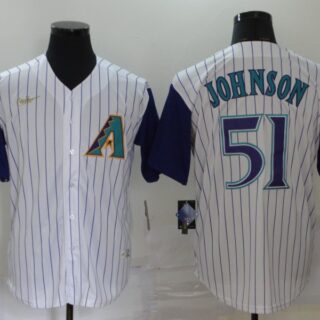 Diamondbacks 51 Randy Johnson White Nike 2020 Cool Base Jersey