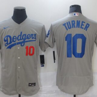 Dodgers 10 Justin Turner Gray 2020 Nike Flexbase Jersey