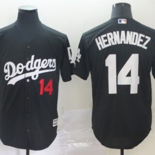 Dodgers 14 Enrique Hernandez Black Turn Back The Clock Cool Base Jersey