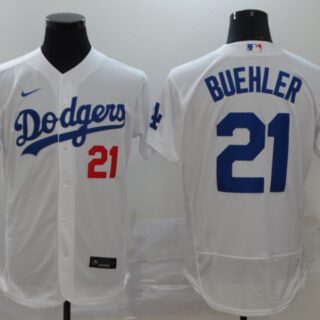 Dodgers 21 Walker Buehler White 2020 Nike Flexbase Jersey