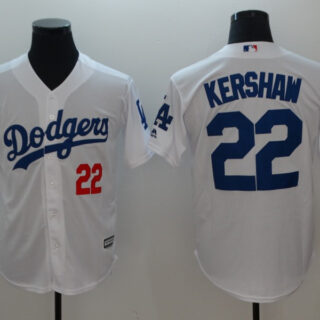 Dodgers 22 Clayton Kershaw White Cool Base Jersey