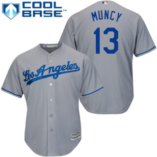 Dodgers #13 Max Muncy Grey New Cool Base Stitched Baseball Jersey