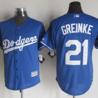 Dodgers #21 Zack Greinke Blue New Cool Base 2018 World Series Stitched MLB Jersey