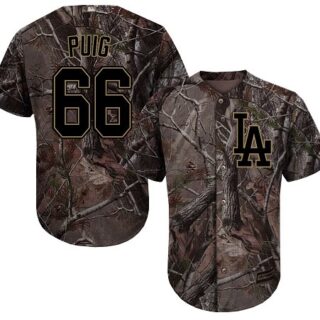 Dodgers #66 Yasiel Puig Camo Realtree Collection Cool Base Stitched Baseball Jersey