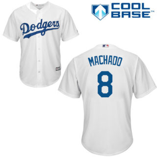 Dodgers #8 Manny Machado White New Cool Base Stitched Baseball Jersey