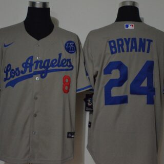 Dodgers 24 Kobe Bryant Gray 2020 Nike KB Cool Base Jerseys