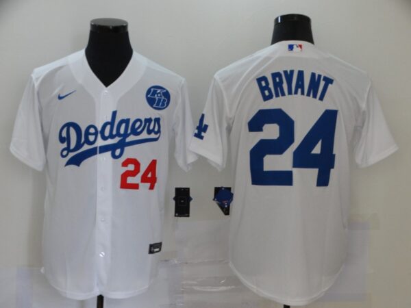 Dodgers 24 Kobe Bryant White 2020 Nike KB Cool Base Jersey