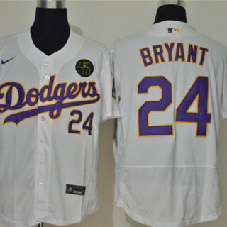 Dodgers 24 Kobe Bryant White 2020 Nike KB Flexbase Jersey