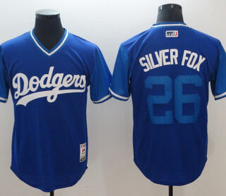 Dodgers 26 Chase Utley Silver Fox Royal 2018 Players' Weekend Authentic Team Jersey