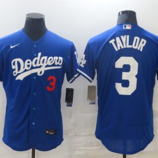 Dodgers 3 Chris Taylor Royal Nike Flexbase Jersey
