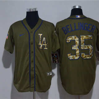 Dodgers 35 Cody Bellinger Olive 2020 Nike Cool Base Jersey