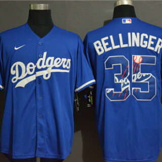 Dodgers 35 Cody Bellinger Royal 2020 Nike Cool Base With Team Logo Jersey