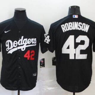 Dodgers 42 Jackie Robinson Black 2020 Nike Cool Base Jersey