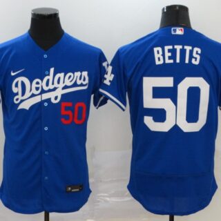 Dodgers 50 Mookie Betts Royal 2020 Nike Flexbase Jersey